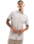 Фото #1 товара Jack & Jones linen shirt with short sleeves in beige