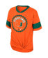 ფოტო #3 პროდუქტის Big Girls Orange Miami Hurricanes Tomika Tie-Front V-Neck T-shirt