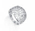 Glittering steel ring with Chic zircons 75040A0