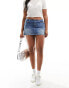 Фото #2 товара Juicy Couture diamante stretch denim micro skirt in mid blue