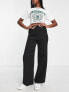 New Look wide leg tailored trouser in black