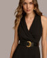 Donna Karan Women's Belted Sleeveless A-Line Dress