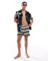 River Island swim trunks in black mono print