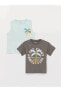 Фото #1 товара LCW baby Baskılı Erkek Bebek Atlet ve Tişört 2'li