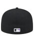 Men's Black Colorado Rockies Checkered Undervisor 59FIFTY Fitted Hat Черный, 7 - фото #2