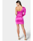 ფოტო #2 პროდუქტის Women's Asymmetrical Satin Dress