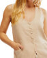 Фото #4 товара Women's Millie Scoop-Neck Button-Up Vest