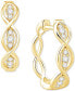 ფოტო #1 პროდუქტის Diamond Oval Openwork Hoop Earrings (1/6 ct. t.w.) in 10k Gold