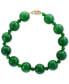 ფოტო #1 პროდუქტის EFFY® Dyed Green Jade (4 & 10mm) Bracelet