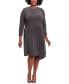 Фото #1 товара Plus Size Side-Draped Glitter-Knit Dress