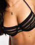 Tommy Hilfiger Global Stripe balconette bra in black