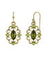ფოტო #1 პროდუქტის Olivine Green Crystal Drop Earrings