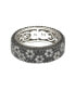 Suzy Levian Sterling Silver Cubic Zirconia White & Black Pave Flower Eternity Band Ring