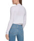 Фото #2 товара Women's Ribbed Button-Down Cropped Cardigan Sweater