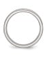 Stainless Steel Polished Satin Center 6mm Ridged Edge Band Ring