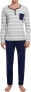 Фото #2 товара Men’s Long Pyjamas - 100% Cotton Pyjamas - Soft & Comfortable - 2-Piece Sleepwear with Buttons - Classic Checked Lougewear
