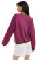 Фото #3 товара Y.A.S knitted long sleeve top in pink stripe