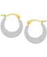 ფოტო #1 პროდუქტის Crystal Pavé Small Hoop Earrings in 10k Gold, 0.61"
