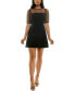 Juniors' Imitation Pearl Scuba-Crepe Skater Dress