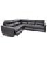 Фото #4 товара Gabrine 5-Pc. Leather Sectional with 3 Power Headrests, Created for Macy's