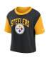 Фото #3 товара Women's Gold, Black Pittsburgh Steelers High Hip Fashion T-shirt