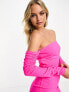 Фото #3 товара Pimkie ruched bardot mini dress in pink