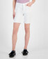 Фото #1 товара Juniors' High-Rise Frayed-Hem Midi Shorts