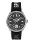 ფოტო #1 პროდუქტის Men's Lineman Three Hand Quartz Black Silicone 45MM