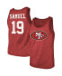 Фото #1 товара Men's Threads Deebo Samuel Scarlet San Francisco 49ers Player Name and Number Tri-Blend Tank Top