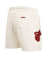 Men's Cream Miami Heat Triple Tonal Woven Shorts