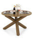 47 Inches Round Dining Table with Solid Acacia Wood Legs for 4-6 Person