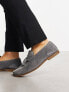 Фото #2 товара Schuh rich tassel loafers in grey suede