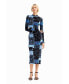 ფოტო #1 პროდუქტის Women's Floral ribbed midi dress