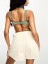 ASOS DESIGN Fuller Bust seam detail hidden underwired crop bikini top in khaki