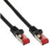 Фото #1 товара InLine Patch Cable S/FTP PiMF Cat.6 250MHz copper halogen free black 0.25m