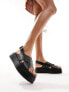 ASOS DESIGN Frosty chunky two-part sandals in black