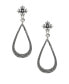 Фото #1 товара Silver-Tone Floret & Tear-Shape Drop Earrings