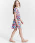 Фото #2 товара Girls Floral-Print Smocked Dress, Created for Macy's