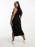 Фото #4 товара ASOS DESIGN Curve knitted racer midi dress in black