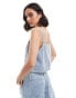 Фото #4 товара Mango pinstripe denim co-ord cami top in light blue