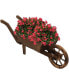 Natural Wooden Fir Decorative Wheelbarrow Garden Planter