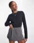 Weekday Essnence standard long sleeve top in black