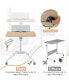 Фото #7 товара Height Adjustable Mobile Standing Desk with Detachable Holde-Natural