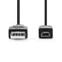 Nedis CCGB60300BK20 - 2 m - USB A - USB 2.0 - 480 Mbit/s - Black