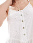 Фото #3 товара Wednesday's Girl soft broderie detail playsuit in white