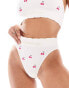 Boux Avenue cherry embroidered thong in ivory