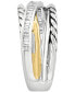 ფოტო #4 პროდუქტის EFFY® Diamond Baguette Crossover Ring (1/5 ct. t.w.) in Sterling Silver & 14k Gold-Plate