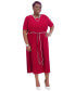 Фото #2 товара Women's Contrast-Trim Short-Sleeve Midi Dress