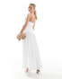 4th & Reckless Petite exclusive bandeau cut out dropped waist maxi dress in white