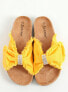 Фото #7 товара Женские плетеные кожаные сандалии на пробке, желтые, BG60P